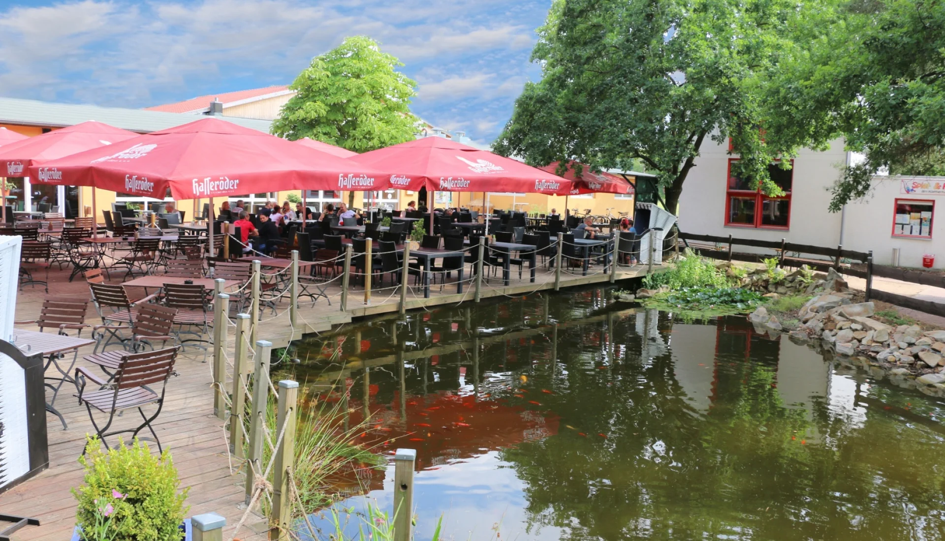 Blick aufs Restaurant im Ferienpark Pl&ouml;tzky