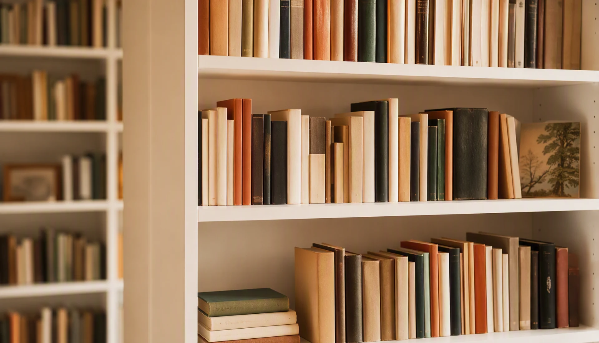 B&uuml;cherregal mit verschiendenen B&uuml;chern